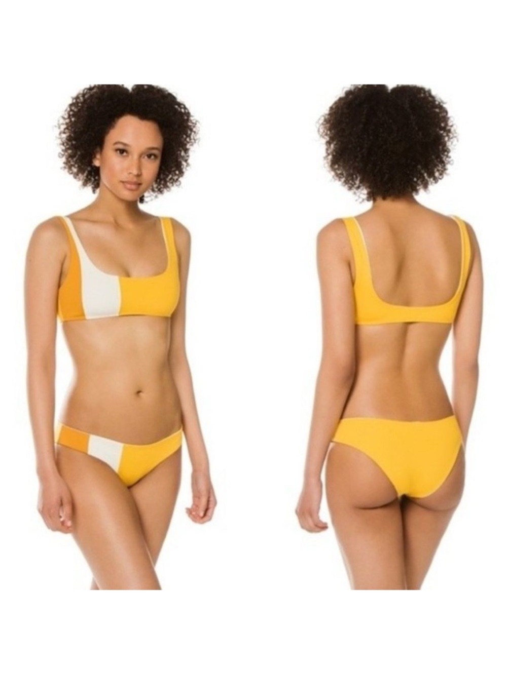 NWT - Yellow Colorblock Bikini Set - Picture 2 of 6